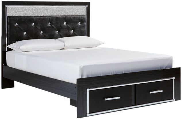 Signature Design by Ashley® Kaydell Black Queen Upholstered Panel Storage Bed-0