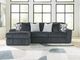 Signature Design by Ashley® Midnight-Madness 2-Piece Gunmetal Left-Arm Facing Sectional Sofa and Chaise-1