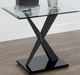 Furniture of America® Xanthus Glass Top End Table with Black Base-0