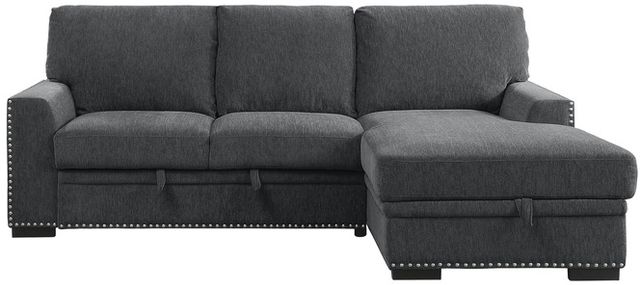 Homelegance® Morelia 2-Piece Dark Gray Right-Arm Facing Pull-out Sleeper Sectional and Chaise-3