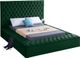 Meridian Furniture Bliss Green Velvet Full Bed-1