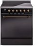 Ilve® Nostalgie II Series 30" Glossy Black Pro Style Induction Range-0