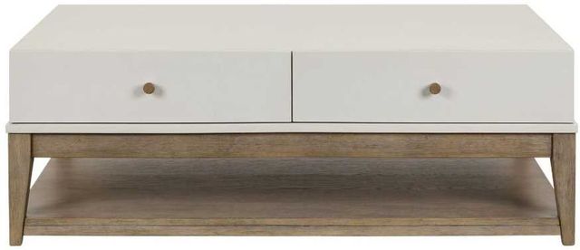 Liberty Furniture Berkley Square Linen Cocktail Table with Khaki Base-2