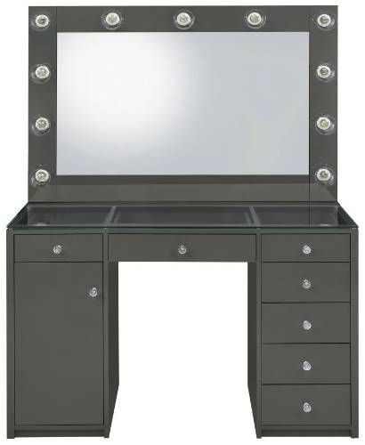 Coaster® Acena 2-Piece Gray High Gloss Vanity Set-2