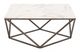 Zuo® Modern Tintern White Marble Coffee Table with Antique Brass Base-3