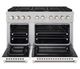 ZLINE 48" Satin Stainless Steel Pro Style Gas Range with White Matte Door-1