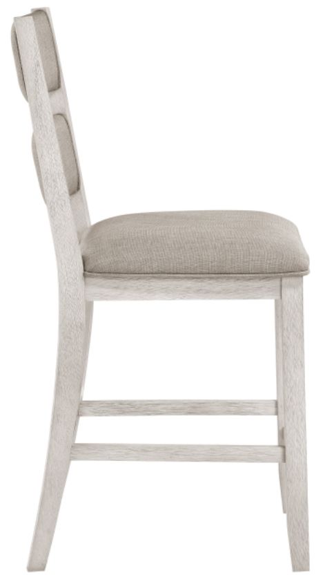 Homelegance® Savile Brushed Antique White/Light Gray Counter Height Chair-3
