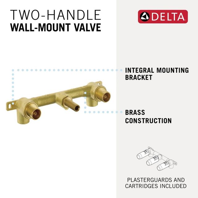 Delta Ara® Brass Two Handle Wall Mount Rough-2