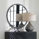 Uttermost® Taza Distressed Black Round Mirror-2