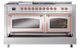 Ilve® Nostalgie II Noblesse 60'' Stainless Steel Pro Style Dual Fuel Range with Copper Trim-3