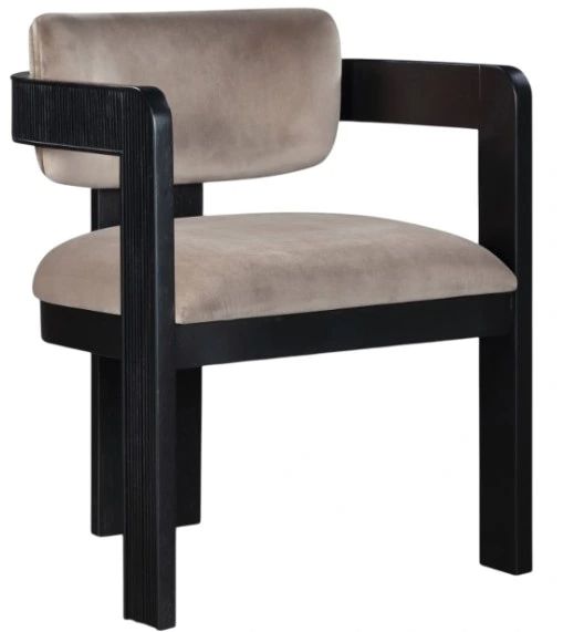 Meridian Furniture Sacha Taupe/Black Velvet Dining Chair-0