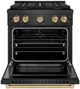ZLINE Paramount 30" 4.2 cu. ft. Black Satin Stainless Steel Paramount Dual Fuel Range with 4 Burner DuoPro™ Cooktop and Electric Convection Oven and Champagne Bronze Accents-3