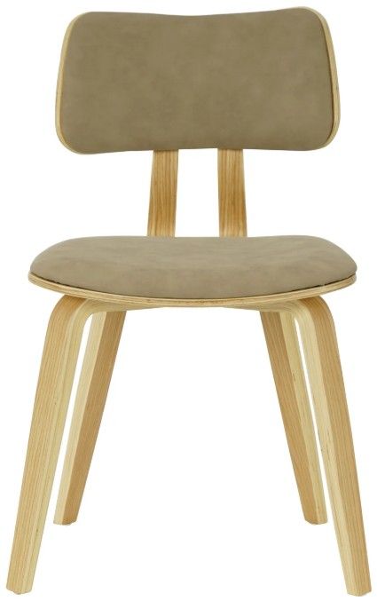 Armen Living Jaguar 3-Piece Oak/Vintage Taupe Dining Chair Set-2