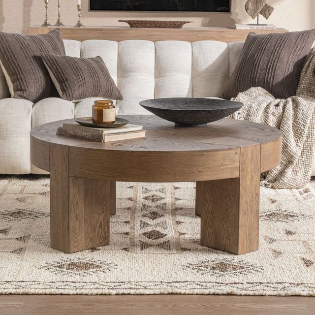Classic Home Bristol Cafe Brown Round Coffee Table-1