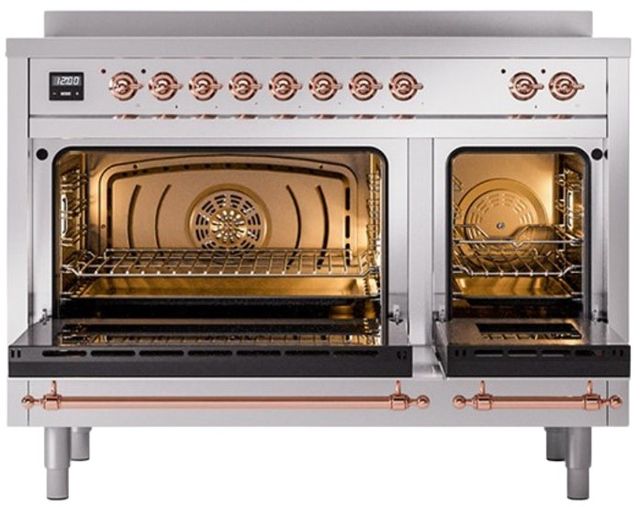 Ilve® Nostalgie II Series 48" Custom RAL Color Pro Style Induction Range with Cooper Trim-1