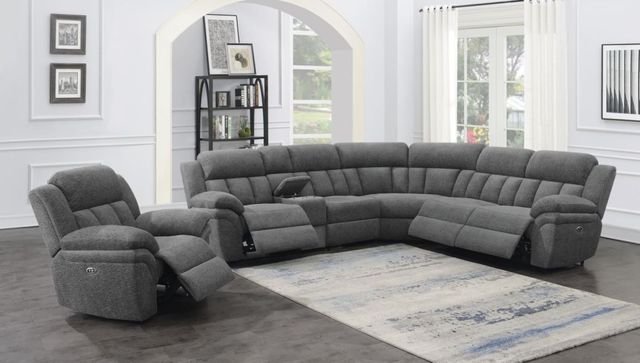Coaster® Bahrain 6-Piece Charcoal Upholstered Power Sectional-2