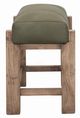 International Furniture Direct White Balam Olive Green Accent Stool-1
