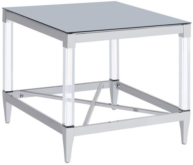 Coaster® Lindley 2-Piece Tempered Glass Top Occasional Table with Chrome Base Set-3