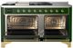 Ilve® Majestic III 60" Emerald Green Pro Style Dual Fuel Liquid Propane Range with Solid Door and Brass Trim-1