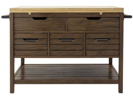 YHD Ethel Rustic Sandblast Kitchen Island-2