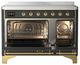 Ilve® Majestic III 48" Graphite Matte Pro Style Induction Range with Solid Door and Brass Trim-1