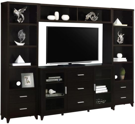 Coaster® Lewes 4-Piece Cappuccino Entertainment Center Set-0