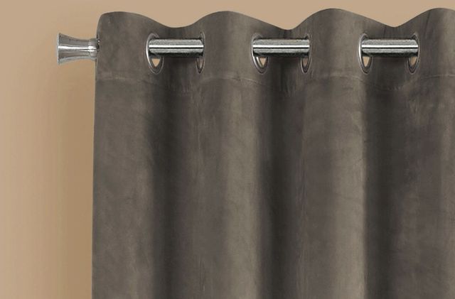 Monarch Specialties Inc. 2-Piece Taupe 52" x 84" Room Darkening Curtain Panel Set-4