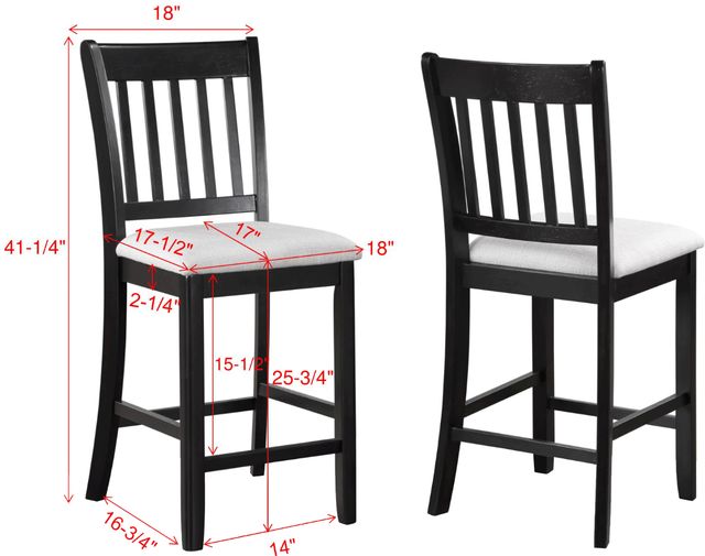 Crown Mark Salvador 5-Piece Black/White Counter Dining Set-3