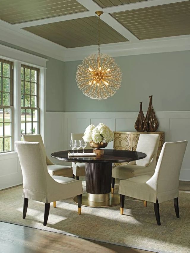 Lexington Home Carlyle Waldorf Brown Dining Table with Antiqued Silver Base-1
