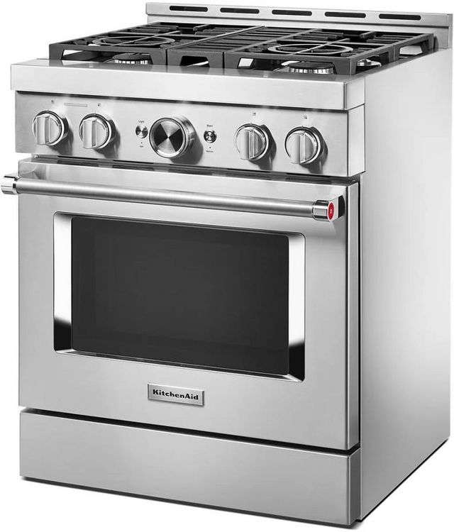 KitchenAid® 30" Stainless Steel Pro Style Gas Range-3
