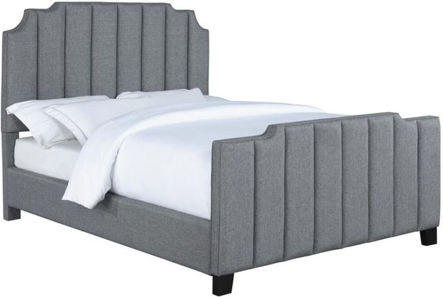 Coaster® Fiona Light Grey Upholstered Panel Bed-0
