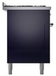 Ilve® Nostalgie II Noblesse 60'' Midnight Blue Pro Style Dual Fuel Range with Chrome Trim-2