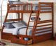 IFDC Honey Oak Youth Single/Double Bunk Storage Bed-1