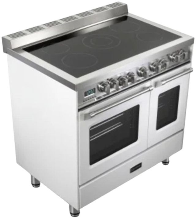 Verona® Prestige 36" White Double Oven Pro Style Electric Range-3