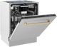 ZLINE Autograph Edition 24" Stainless Steel Built In Dishwasher with Champagne Bronze Handle-3