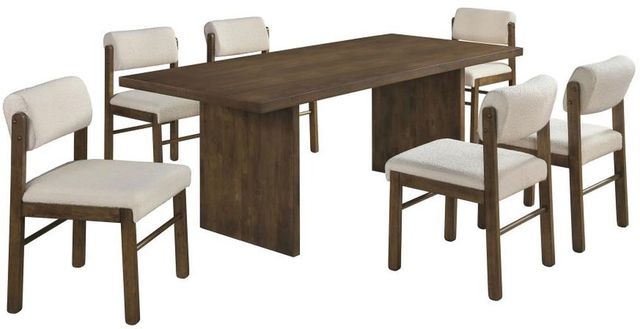 Coaster® Decker 7-Piece Cream/Walnut Dining Table Set-0