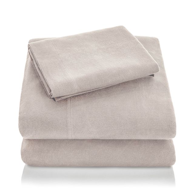 Malouf® Woven™ Portuguese Flannel White King Sheet Set-4