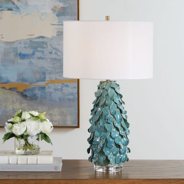 Uttermost® Mina Teal Blue Table Lamp-1