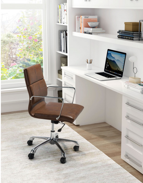 Zuo® Modern Ithaca Vintage Brown Office Chair-2