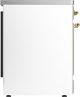 Ilve® Majestic III 30" White Pro Style Induction Range with Solid Door and Brass Trim-4