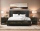 International Furniture Direct Dark Teak Black Queen Panel Bed-1