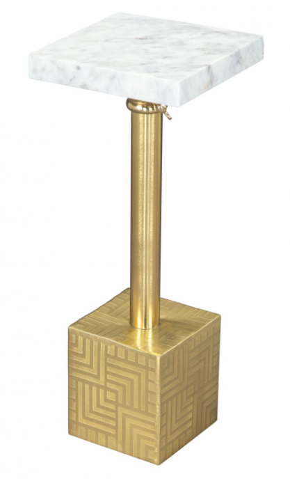 Zuo® Modern Josef  White Side Table with Gold Base -0