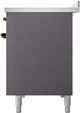 Ilve® Nostalgie II Noblesse 48'' Graphite Matte Pro Style Induction Range with Burnished Trim-3