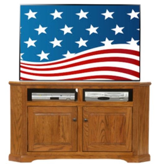American Heartland Manufacturing Oak 57" Arched Base Tall Corner TV Stand-1