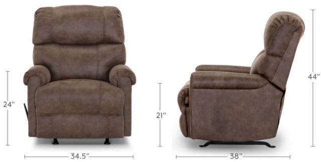 Franklin™ Captain Outlier Walnut Manual Swivel Rocker Recliner-2