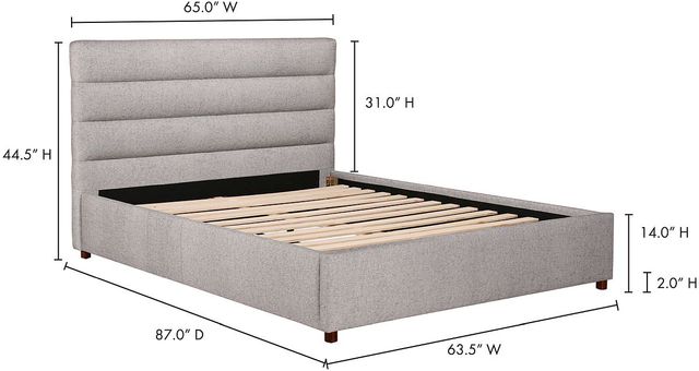 Moe's Home Collection Takio Light Grey Queen Bed-2