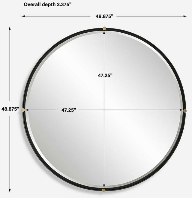 Uttermost® Bonded Matte Black Round Mirror-2