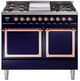 Ilve® Nostalgie II Noblesse 40'' Midnight Blue Pro Style Dual Fuel Range with Copper Trim-0