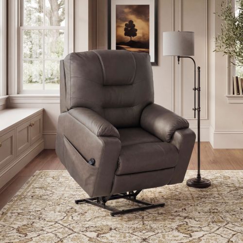 Signature Design by Ashley® Miltmore Gunmetal Power Lift Recliner-4