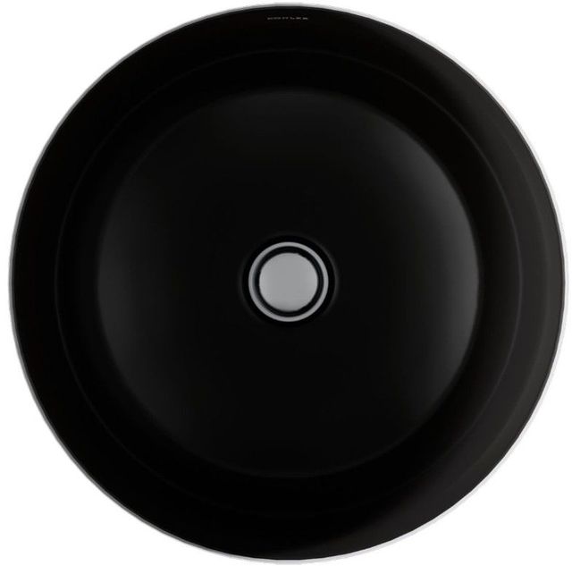 Kohler Caxton® Black 16.13" Round Undermount Bathroom Sink, No Overflow-1